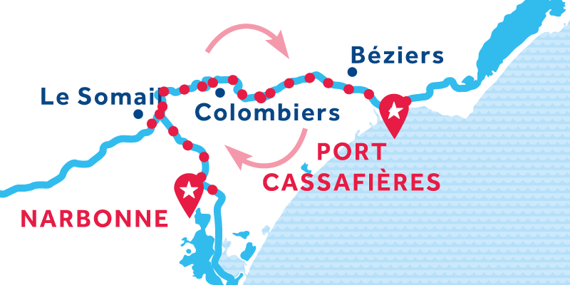 Port Cassafières ALLER RETOUR via Narbonne